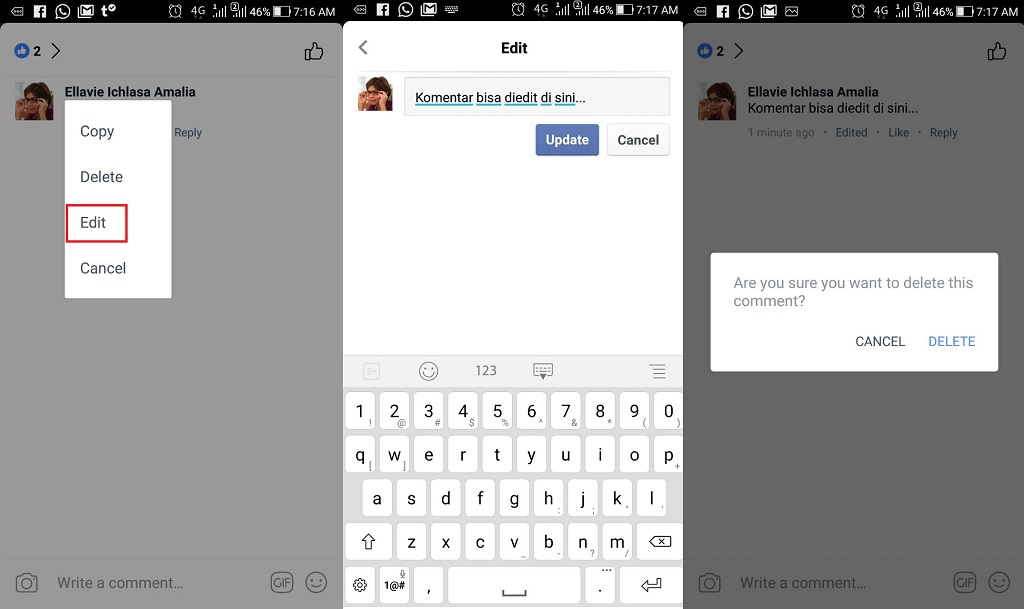 Cara Mengubah Komentar di Facebook