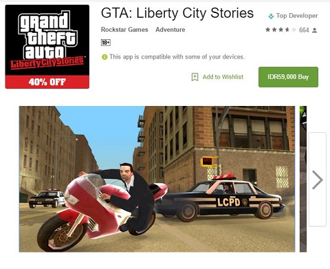 GTA: Liberty City Stories Kini Dapat Dimainkan di Android 