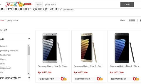 Samsung Galaxy Note 7 Mulai Hilang dari E-Commerce