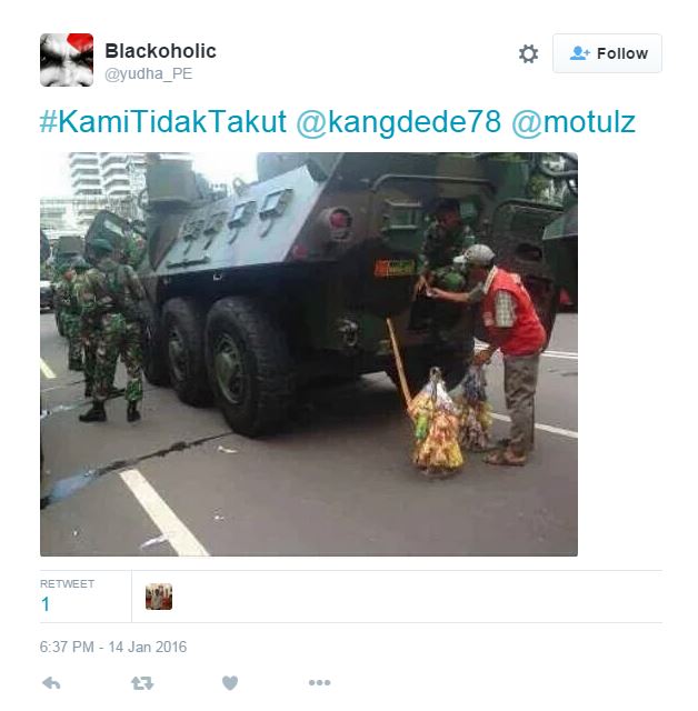 Jangan Takut, Beginilah Reaksi Kita Terhadap Teror di Jakarta Hari Ini