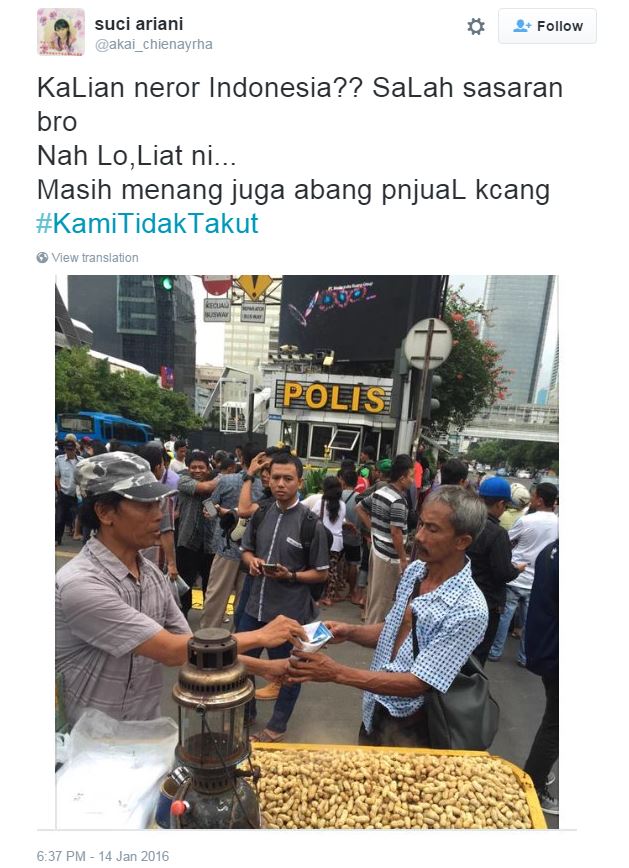 Jangan Takut, Beginilah Reaksi Kita Terhadap Teror di Jakarta Hari Ini