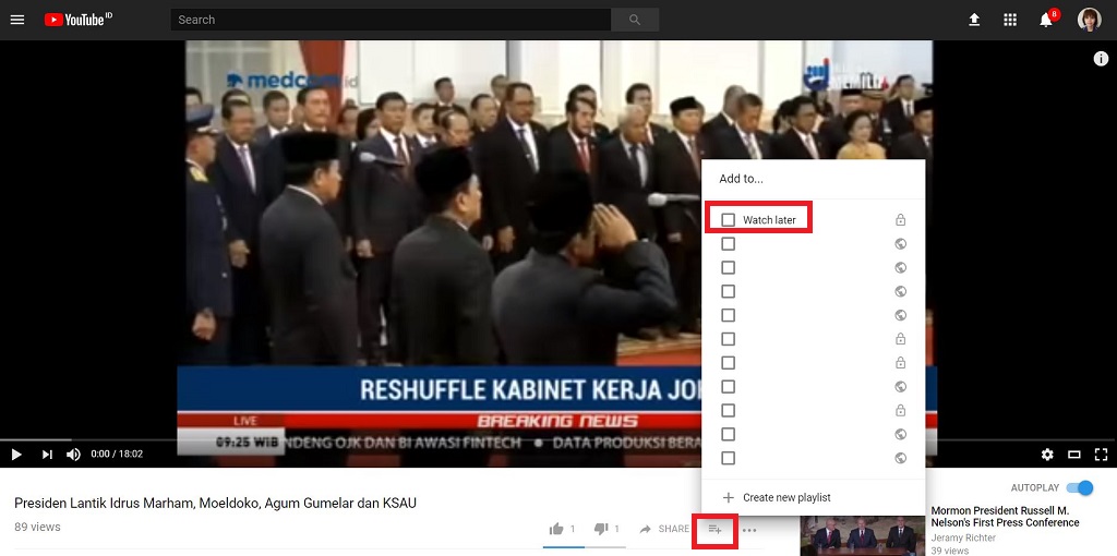 Cara Simpan Video untuk Ditonton Nanti di YouTube