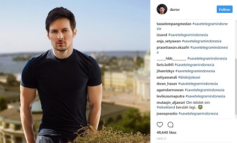 Akun Instagram Pencipta Telegram Jadi Sorotan Warganet Indonesia