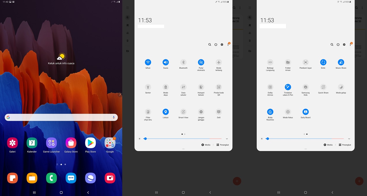 Samsung Galaxy Tab S7+, Besar Bermanfaat