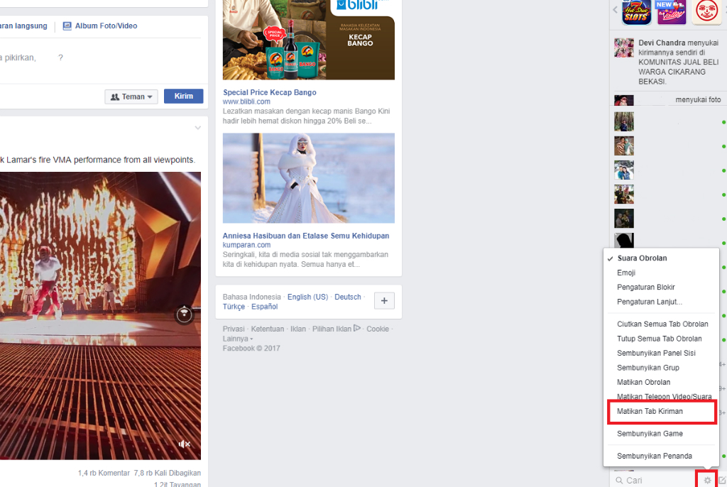 Cara Matikan Tab Pop-Up di Facebook