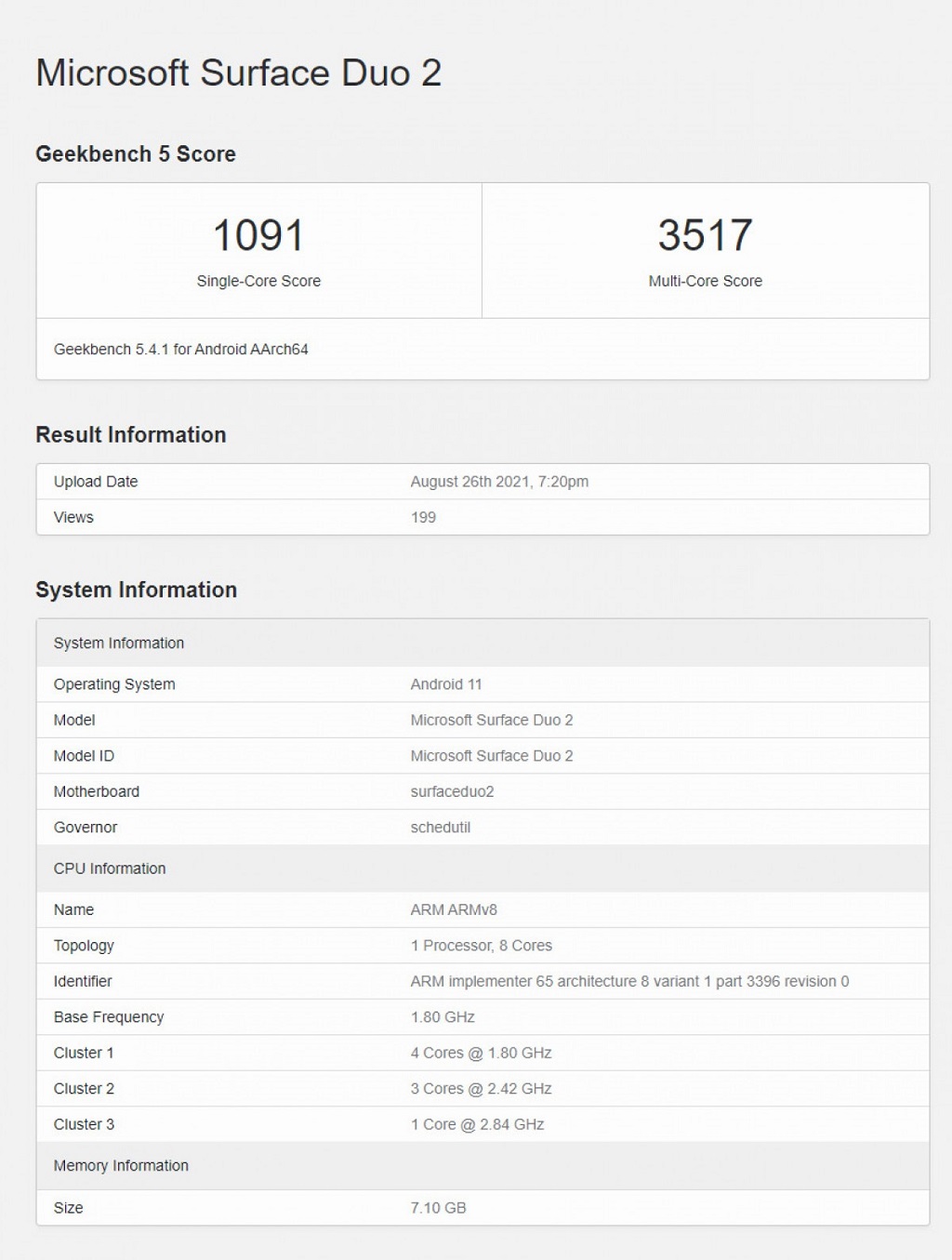 Microsoft Surface Duo 2 Muncul di Geekbench