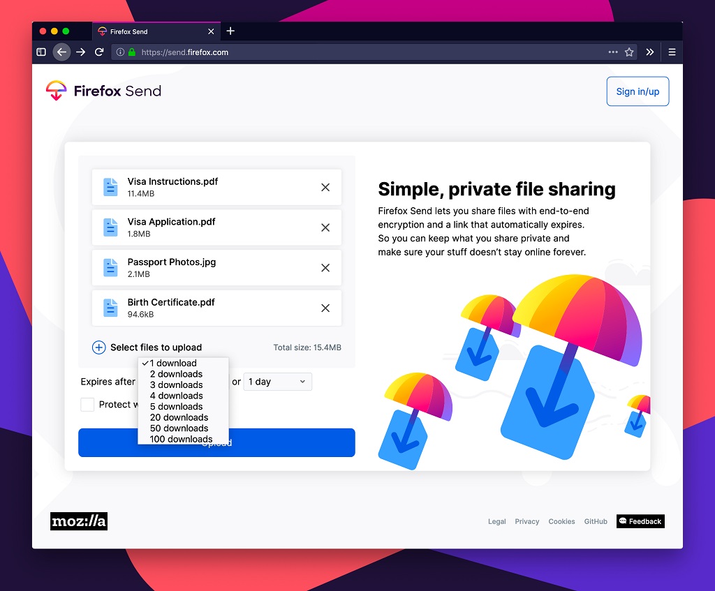 Mozilla Rilis Layanan Berbagi File, Firefox Send