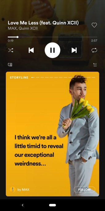 Spotify Uji Fitur Baru, Storyline