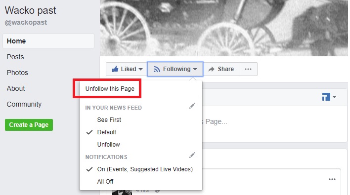 Cara Unfollow Halaman Facebook