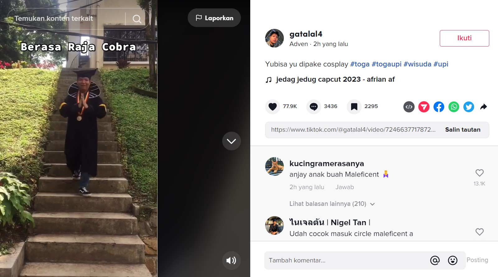 Uniknya Toga Wisuda UPI Terbaru, Topi Model <i>Sunroof</i> sampai Jubah Ular Kobra