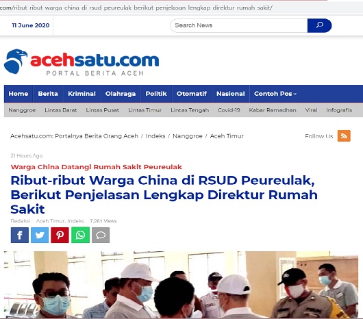[Cek Fakta] Puluhan Warga Tiongkok Mendatangi RSUD Syah Peureulak Aceh? Ini Faktanya