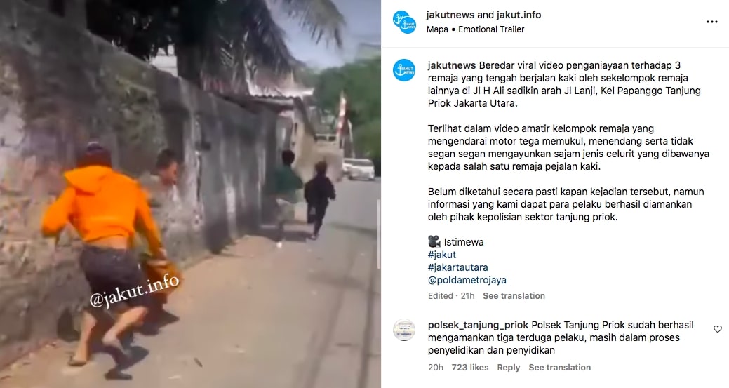 Viral! Remaja Mendadak Diserang Pengendara Motor dengan Celurit