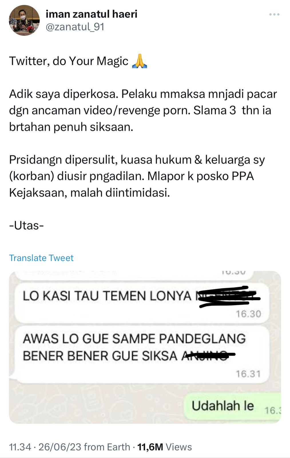 Kasus <i>Revenge Porn</i> Pandeglang Viral di Twitter, Nasib Korban Memilukan