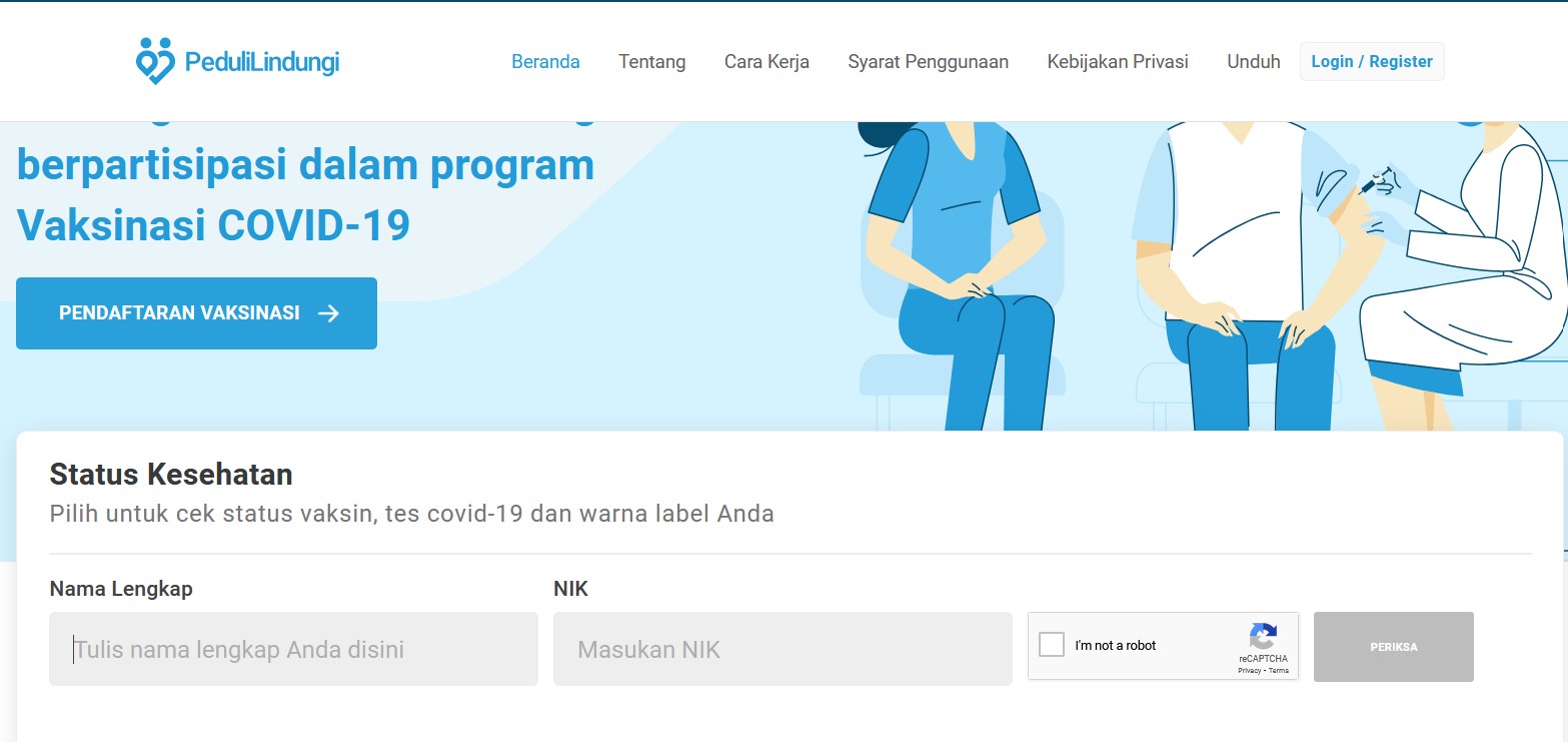 web Pedulilindungi