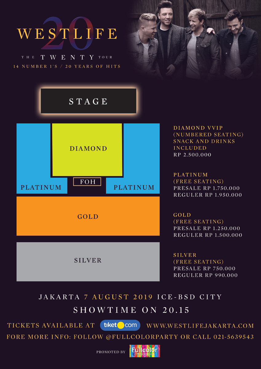 Tiket Termahal Konser Westlife di Indonesia Rp2,5 Juta