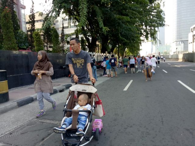 Usai Perayaan Tahun Baru, Kawasan CFD Jakarta Lengang