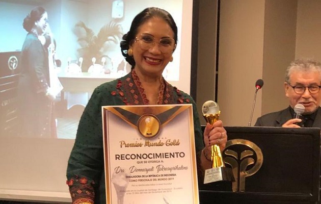 Dubes RI untuk Ekuador Raih Penghargaan Premios Mundo Gold