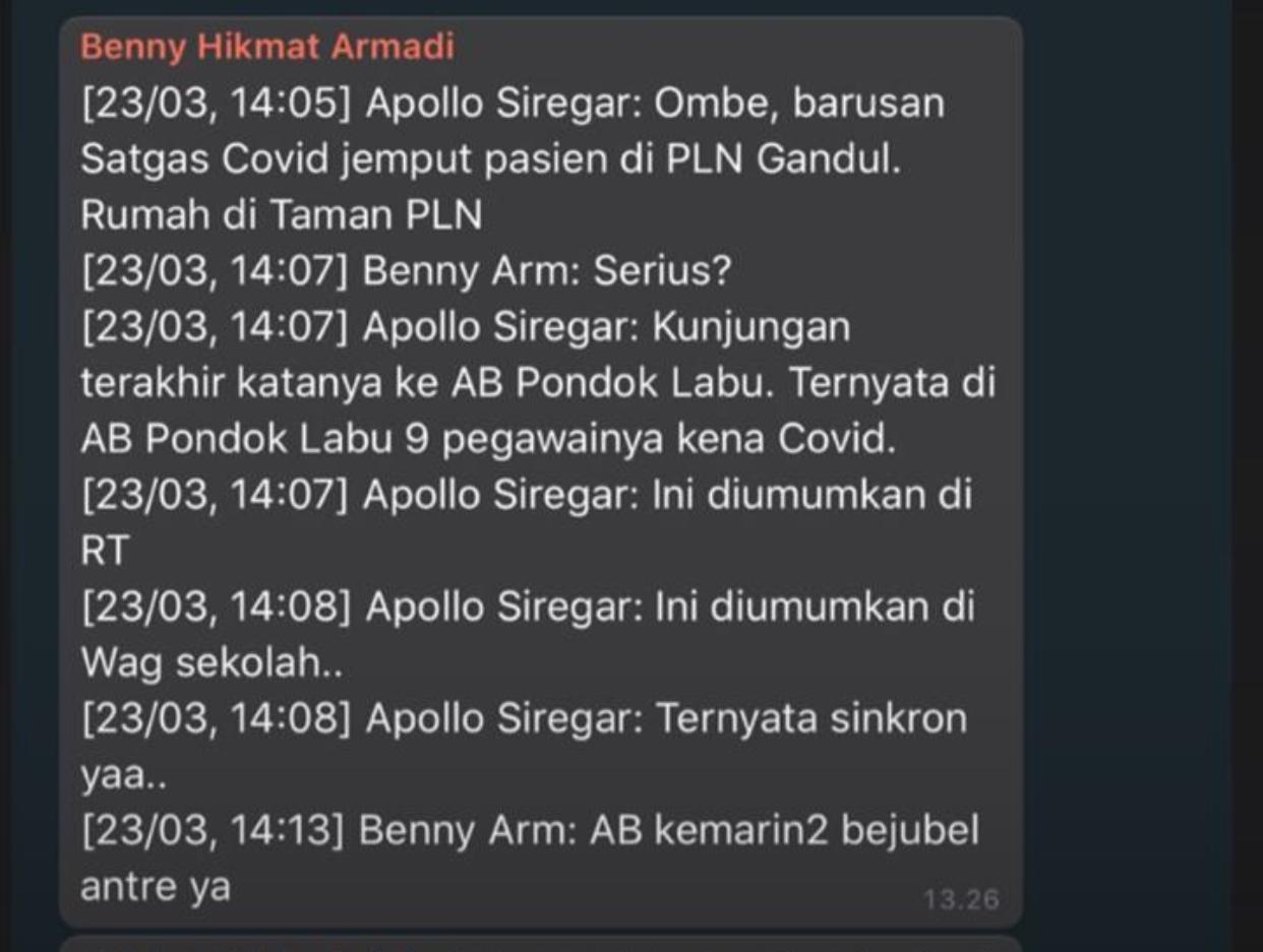 [Cek Fakta] 9 Karyawan Aneka Buana Pondok Labu Terinfeksi Korona? Hoaks