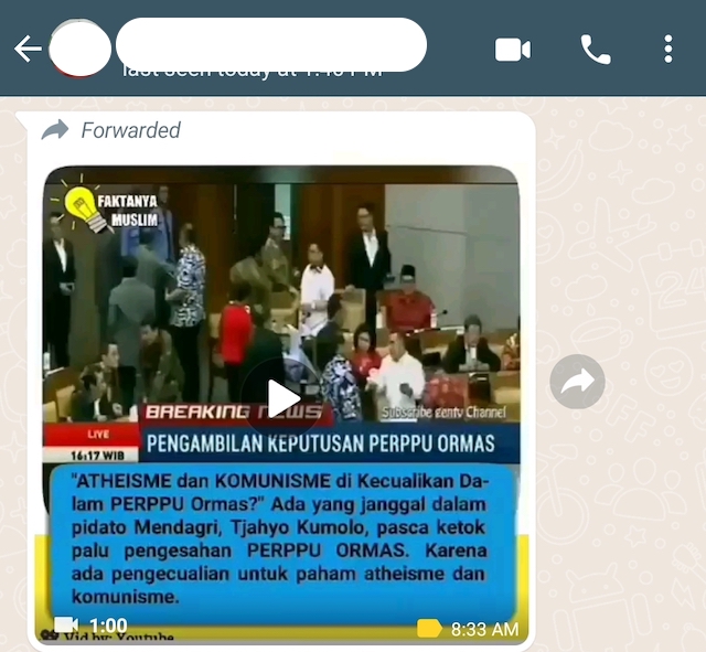 [Cek Fakta] Video Ormas Berideologi Komunis Boleh Berkembang di Indonesia Hoaks, Begini Faktanya
