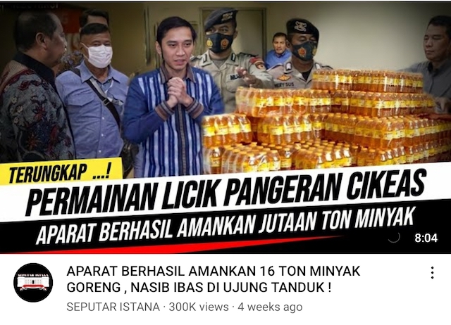 [Cek Fakta] Kabar Aparat Amankan 50 Ton Minyak Goreng di Kediaman Ibas Hoaks, Begini Faktanya