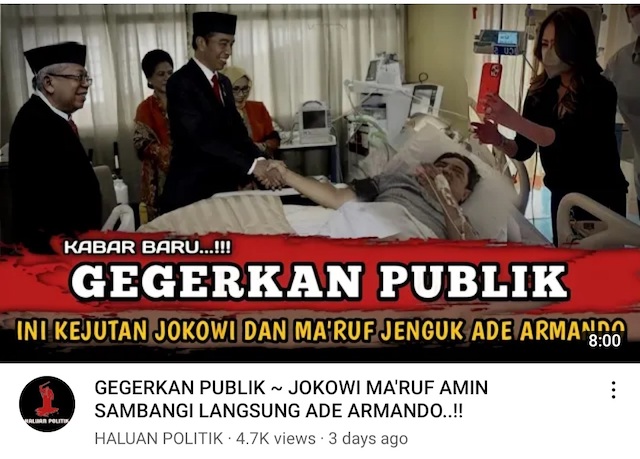 [Cek Fakta] Beredar Video Jokowi dan Ma’ruf Amin Menjenguk Ade Armando? Cek Dulu Faktanya