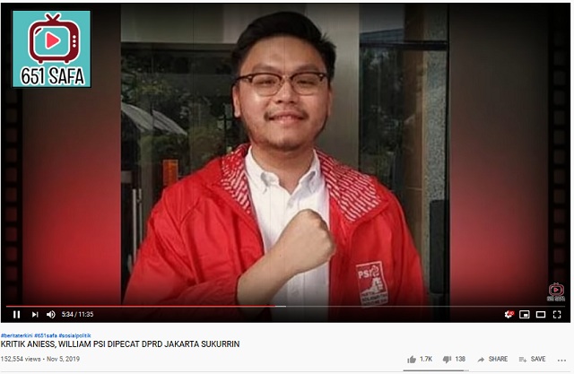 Kritik Anies, Politikus PSI William Aditya Dipecat DPRD DKI? Ini Faktanya