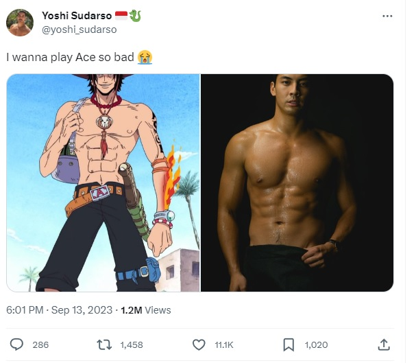 Yoshi Sudarso Ngebet Perankan Karakter Ace di Live Action One Piece, Sampai Pamer <i>Sixpack</i>