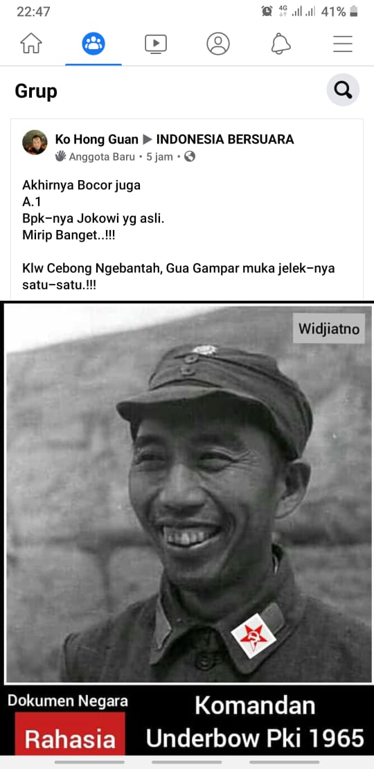 [Cek Fakta] Foto Ayahanda Jokowi Seorang Komandan PKI? Ini Faktanya