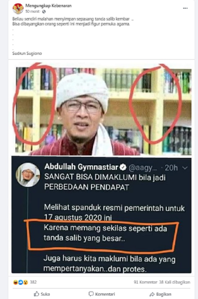 [Cek Fakta] Foto Aa Gym Simpan Sepasang Simbol Mirip Salib Kembar? Ini Faktanya