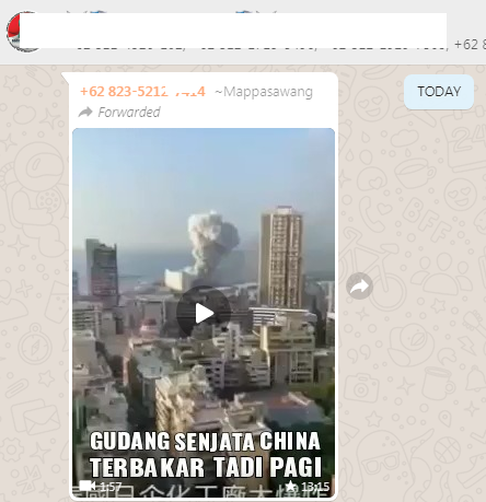 [Cek Fakta] Benarkah Ini Video Ledakan di Gudang Senjata Tiongkok? Simak Faktanya