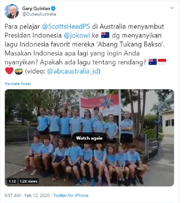 Video Siswa Sekolah Di Australia Sambut Kedatangan Jokowi Dengan Lagu