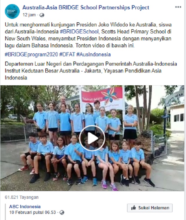 [Cek Fakta] Video Siswa Sekolah di Australia Sambut Kedatangan Jokowi dengan Lagu 'Abang Tukang Bakso'? Ini Faktanya
