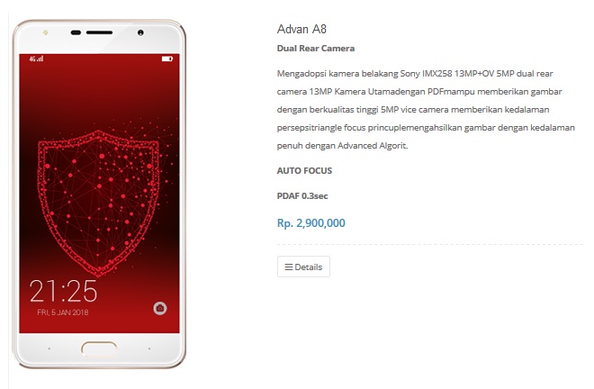 Cari <i>Smartphone</i> yang Aman? Advan A8 Jawabannya