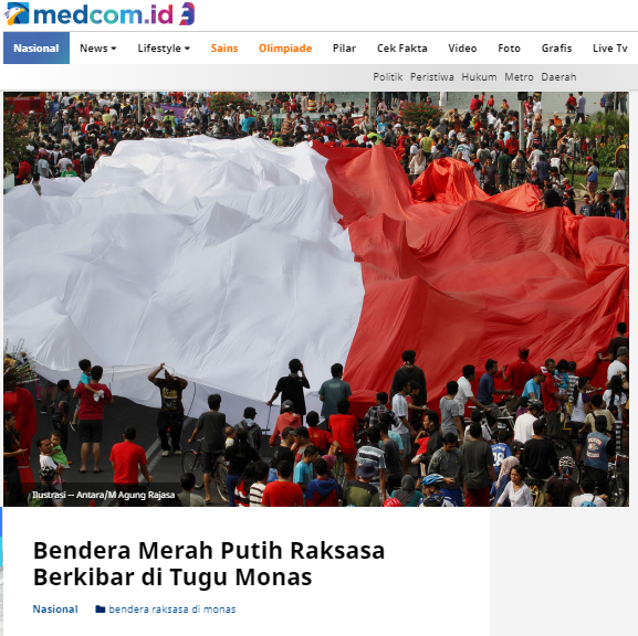[Cek Fakta] Benarkah Pengibaran Bendera Merah Putih di Monas hanya Era Gubernur Anies Baswedan? Ini Faktanya