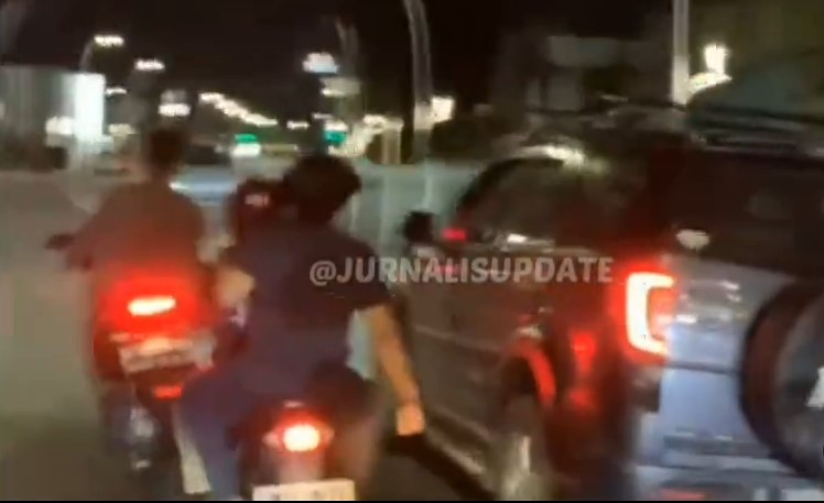 HM dikejar sekolompok orang foto:@jurnalisupdate