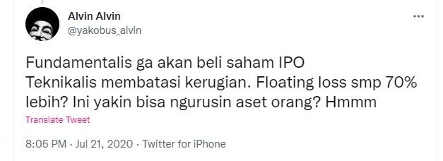 Kasus Jouska bermula dari cuitan klien. Twitter @yakobus_alvin