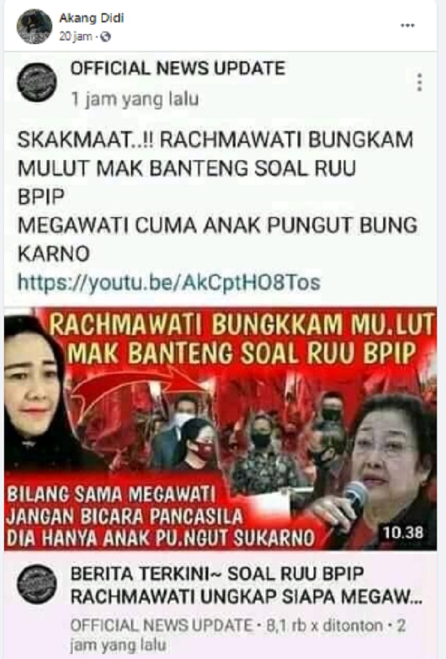 [Cek Fakta] Megawati Disebut Cuma Anak Pungut Bung Karno? Ini Faktanya