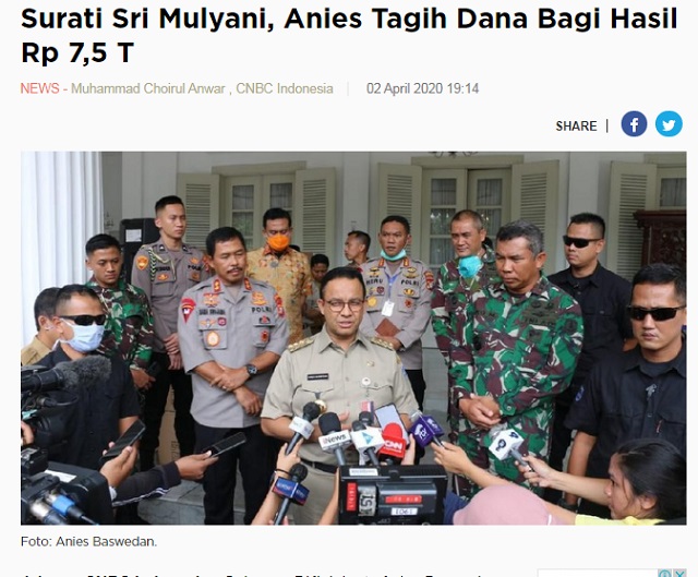 [Cek Fakta] Gubernur Anies Terpapar Virus Korona? Ini Faktanya