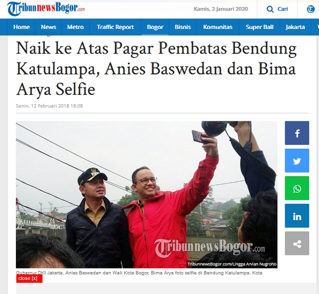 Jakarta Banjir, Anies Cengar-Cengir <i>Selfie</i> di Depan Bendung Katulampa? Ini Faktanya
