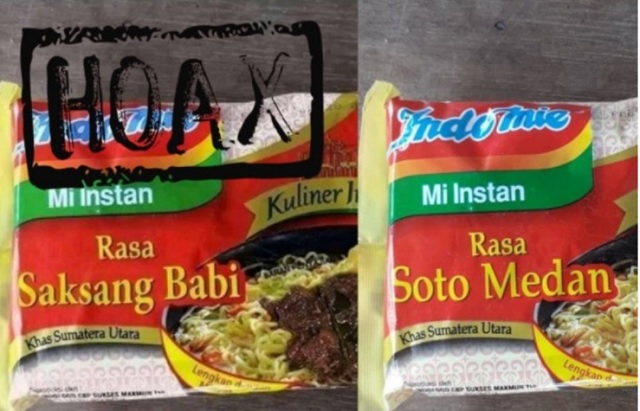 [Cek Fakta] Beredar Foto Indomie Rasa Saksang Babi? Cek Faktanya