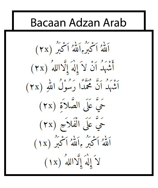 Bacaan Lafadz Adzan dan Iqomah Arab, Latin, dan Arti