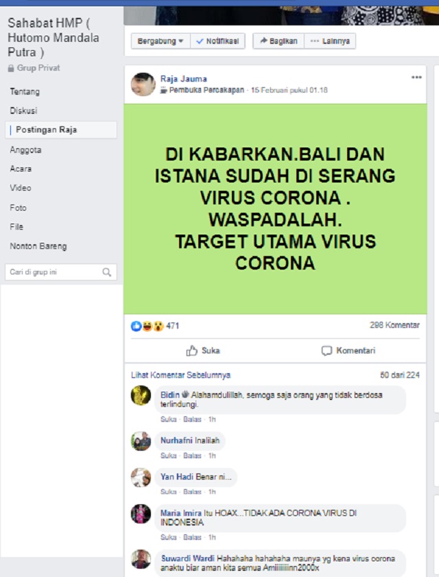 [Cek Fakta] Bali dan Istana sudah Diserang Virus Korona? Ini Faktanya