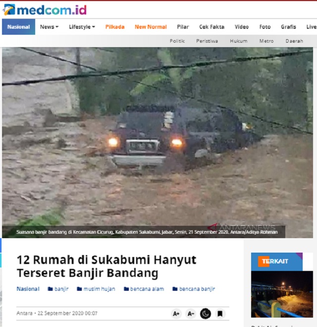 [Cek Fakta] Beredar Video Rumah Hanyut Akibat Banjir Bandang di Cicurug Sukabumi? Ini Faktanya