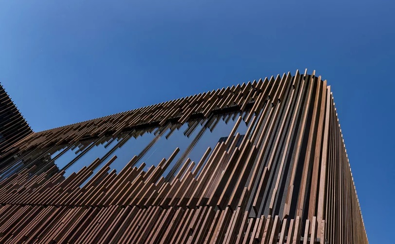Fasad Bangunan dari Bambu Daur Ulang