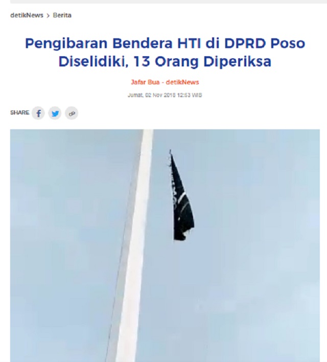 [Cek Fakta] Viral Video Pengibaran Bendera Bertuliskan Kalimat Tauhid di Poso