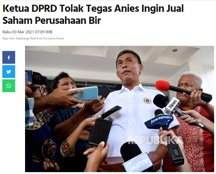 [Cek Fakta] Anies Legalkan Miras di Jakarta? Ini Faktanya
