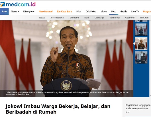 [Cek Fakta]  Jokowi Sebut Virus Korona  Bisa  Masuk Melalui HP? Simak Faktanya