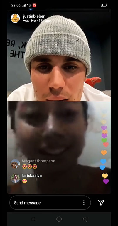Justin Bieber Instagram Live dengan Penggemar dari Indonesia