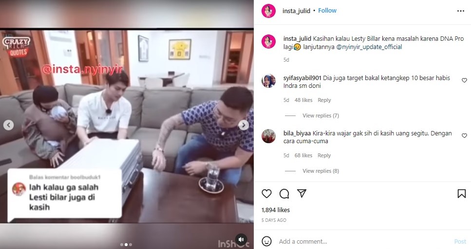 Viral Video Lesti Kejora Dan Rizky Billar Terima Uang Sekoper Dari