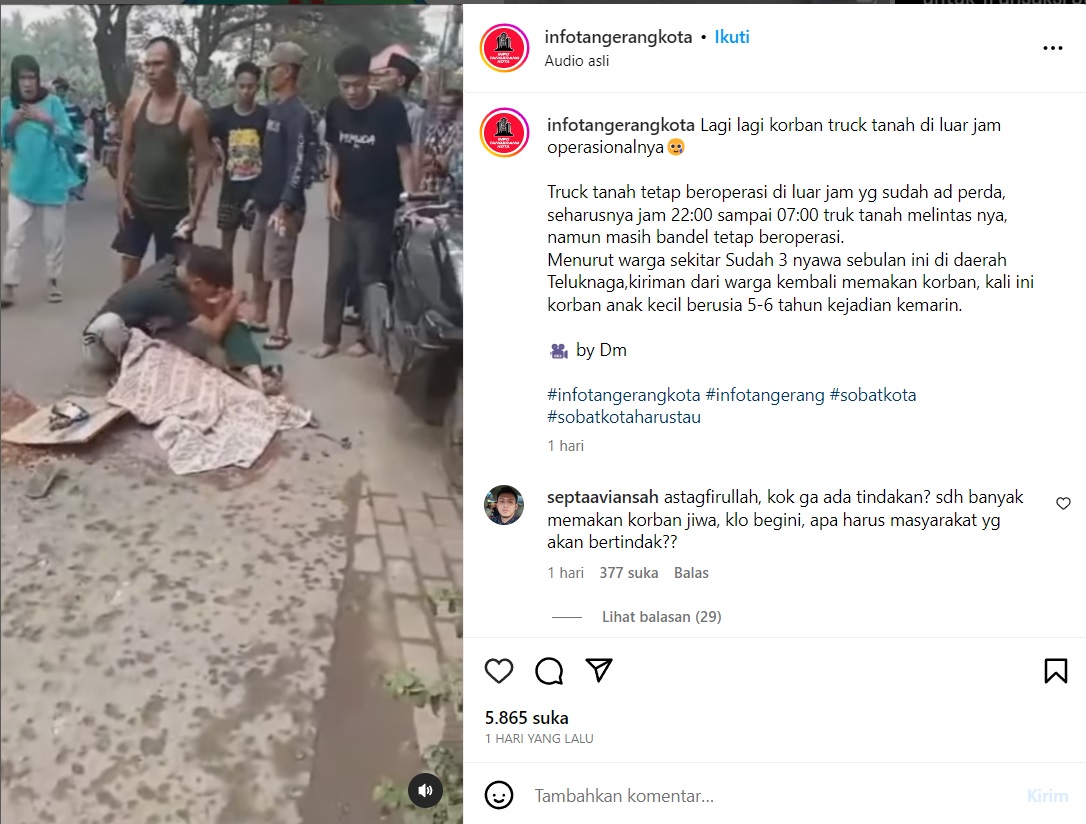 Tragis! Bocah di Tangerang Tewas Terlindas Truk Saat Tunggu Kakaknya Beli Pulsa